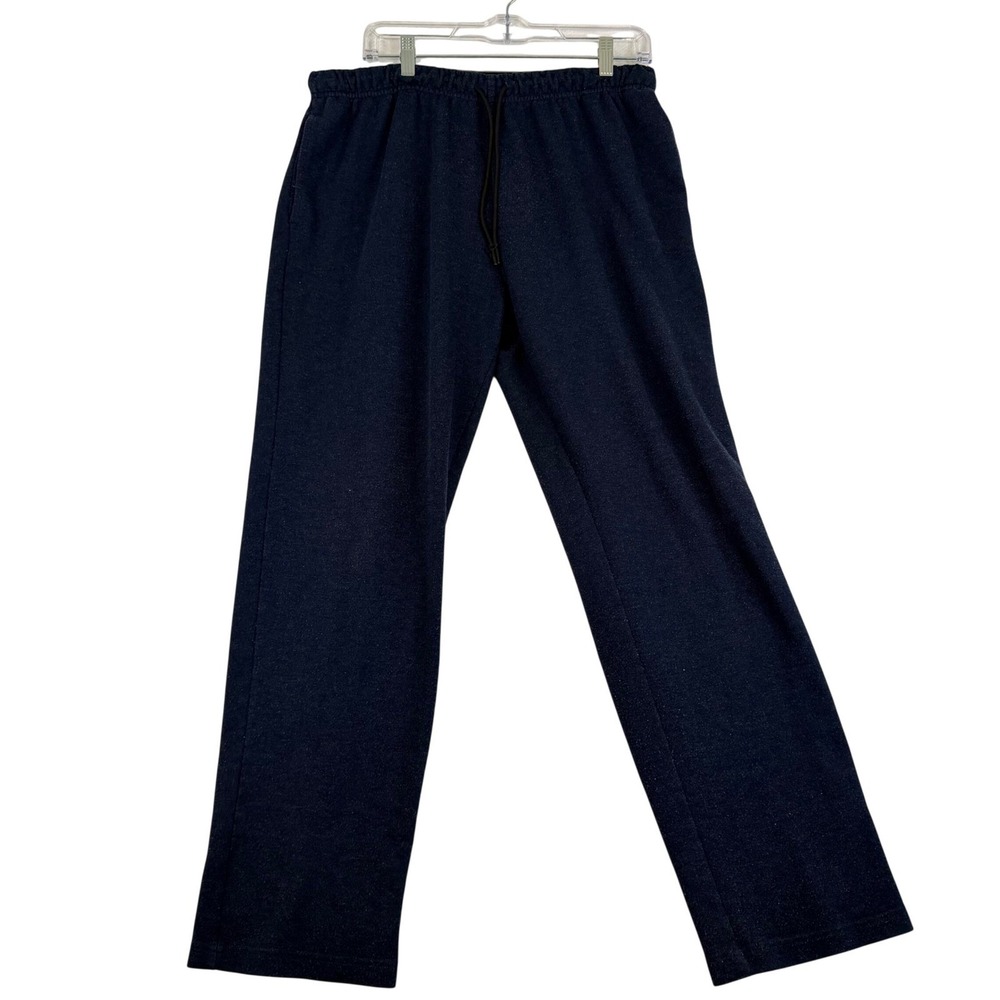 Eddie Bauer Mens Lounge Pants Navy Blue Heather Drawstring Sweatpants Large 1382